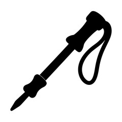 Silhouette of a Trekking Pole with Hand Strap for Outdoor Adventures