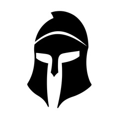 Silhouette of a classical ancient Greek or Roman war helmet image