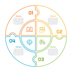 4 Options or Steps Outline Infographic Element for presentations, reports, and web
