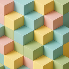 Stunning pastel cubes create modern 3D geometric design for vibrant backgrounds and presentations