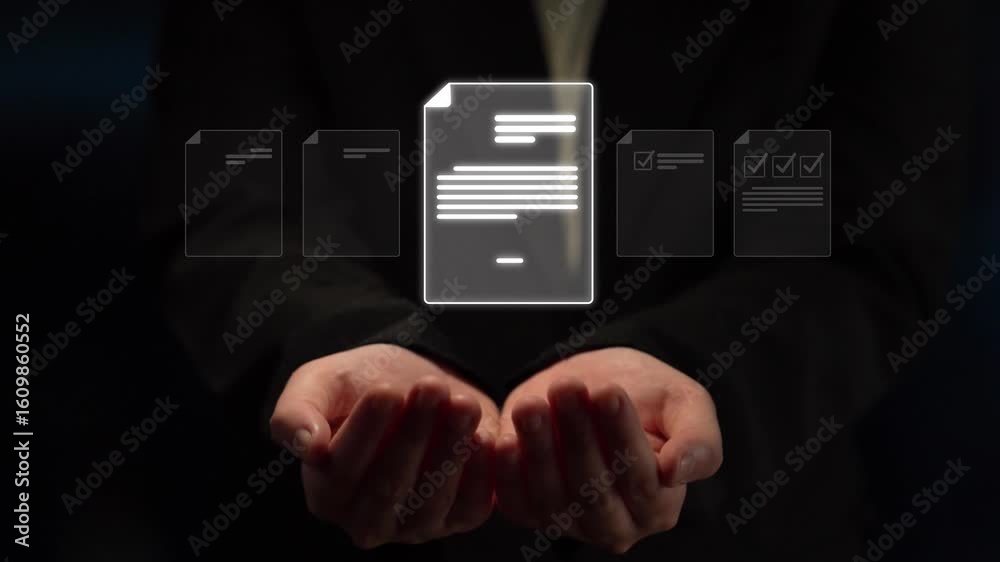 Poster online document management, cloud-based document access, secure digital file storage, paperless docu
