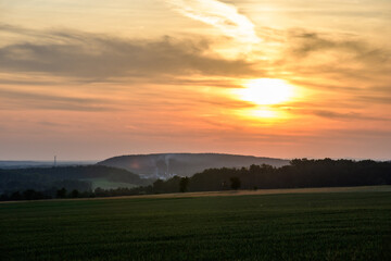 sunrise over the field