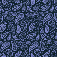 Retro seamless Paisley Pattern. Hand-Brushed Boho seamless pattern of Turkish cucumbers. Abstract Indian Paisley.