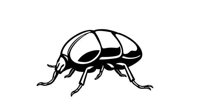 Dung Beetles Outline Icon, Vector illustration