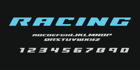 Obraz premium Racing Speed Alphabet Font Vector Bold Sport Typography Letters Download it in high resolution format and print in any size