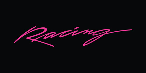 Racing Decal signature lettering Download it in high resolution format and print in any size