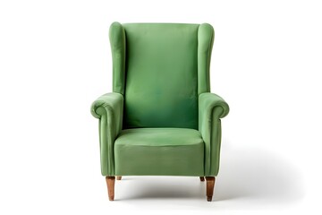 Fototapeta premium A casual photo of green chair with white background. It's a casual photo.