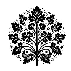 Obraz premium Black and White Floral Ornament Design.