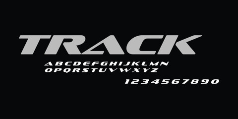 Obraz premium Sport Racing Speed Alphabet Font Vector Bold Sport Typography Letters Download it in high resolution format and print in any size