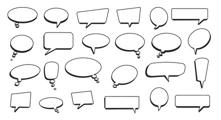 Obraz premium A Comprehensive Collection of Diverse Speech Bubbles and Conversation Balloons Perfect for Enhancing User Interface Elements Text Boxes and Comic Book Illustrations