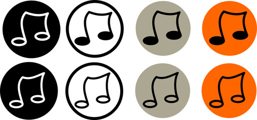 Colorful Music Note Icons &ndash; Vector Set of Multicolored Musical Symbols