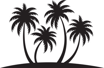 Palm Tree Silhouette Vector Set – Tropical Beach Scene