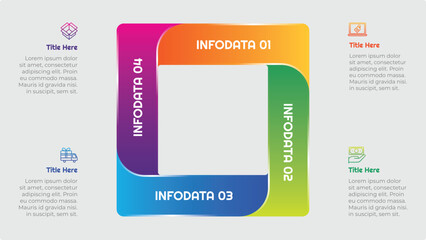 4 Options or Steps Infographic Element with Gradient Style for presentations, reports, and web