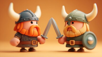 3d cartoon characters fighting in war