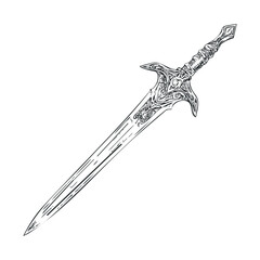 Decorative sword design for fantasy art and creative projects