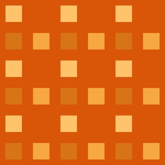 A grid of orange and brown squares creates a symmetrical pattern on a warm-toned background. The evenly spaced squares give a sense of balance and uniformity.