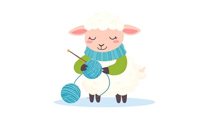 Cute sheep knitting