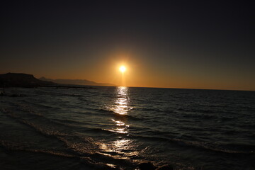 sunset on the sea