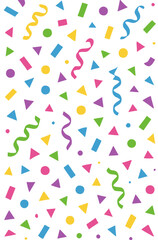 Random Confetti Rain Background with No Gradient, Editable Formats: AI, EPS, JPG, PNG, Ideal for Both Digital and Print Use
