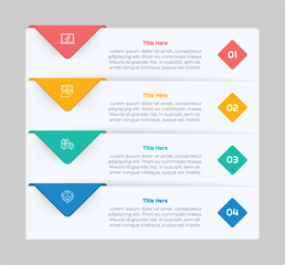 4 Options or Steps Infographic Element with Flat Style for presentations, reports, and web