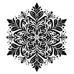 Fototapeta premium Intricate Black Floral Mandala Design.