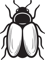 Black silhouette of a beetle with detailed wings insect