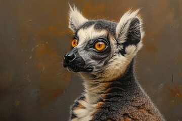 Obraz premium Portrait of a Lemur Catta