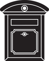 Classic black mailbox silhouette