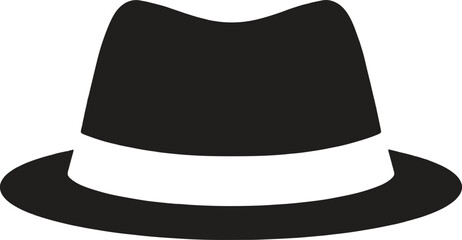 Fedora Hat Silhouette Vector | Classic Hat Illustration | Fashion Hat Clipart Design