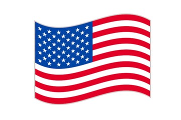 America flag. American flag icon. Wavy American flag 
