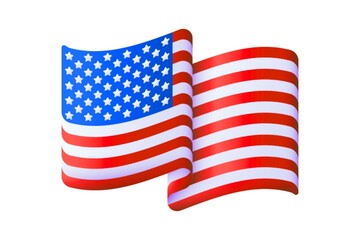 America flag. American flag icon. Wavy American flag 
