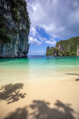 Vertical photo of a paradise beach on Hong Island within Than Bok Khorani National Park in Krabi,...