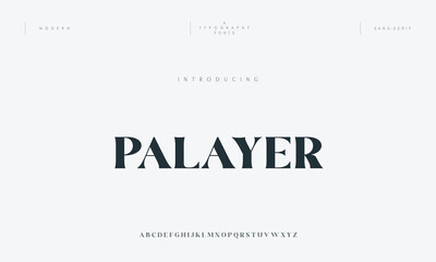 Palayer  Fashion font alphabet. Minimal modern urban fonts for logo, brand etc. Typography typeface uppercase lowercase and number. vector illustration