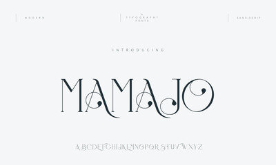 Mamjo Modern minimal abstract alphabet fonts. Typography technology, electronic, movie, digital, music, future, logo creative font. vector illustration