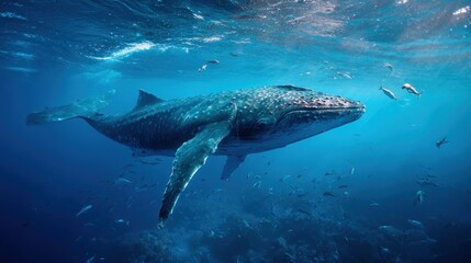 Majestic Humpback Whale Underwater Encounter