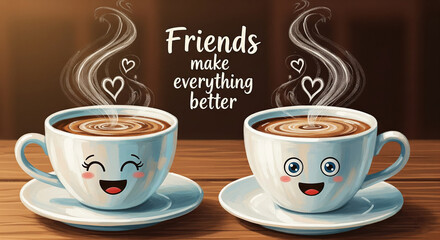 Obraz premium Friendship Day themed social media banner/poster, Happy Friendship Day 2025