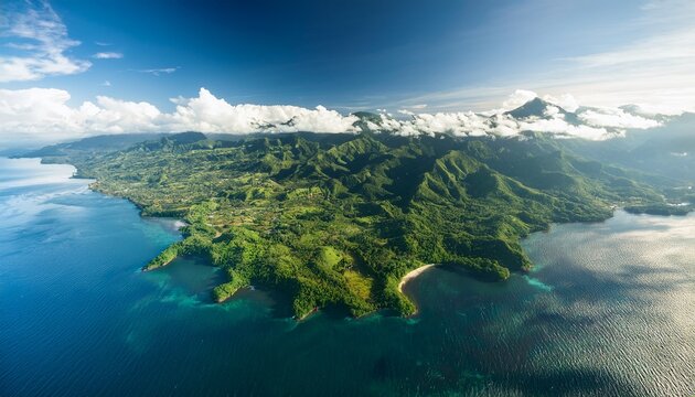 aerial view to madang province papua new guinea