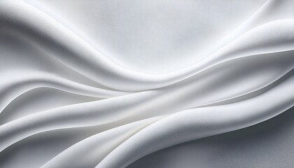 Fototapeta premium elegant white fabric waves flowing abstract background design element