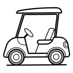 Fototapeta premium Golf Cart Coloring Pages – Vehicle, Sports, Outdoor, Driving, Line Art, Printable, Outline