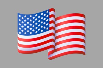 America flag. American flag icon. Wavy American flag 