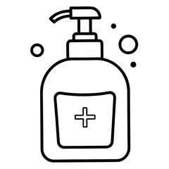 Obraz premium Hand Sanitizer Coloring Pages – Hygiene, Health, Safety, Outline, Line Art, Printable