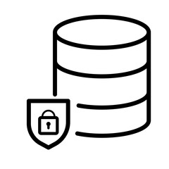 Database security shield - vector icon