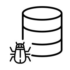 Database bug threat - vector icon