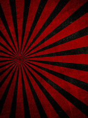 Retro sunrays burst background. Red and Black Vertical Vintage rays background. Grunge paper. Retro sunburst. Poster. 