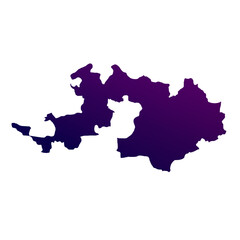 Swiss Canton Basel-Landschaft map isolated on transparent white background. Blue and purple gradient textured map isolated on transparent png