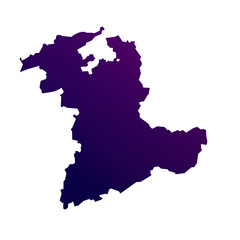 Swiss Canton Bern map isolated on transparent white background. Blue and purple gradient textured map isolated on transparent png
