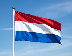 Dutch flag waving in the sky