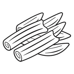 Fototapeta premium Penne Coloring Pages – Pasta, Italian, Food, Outline, Kids, Printable, Fun