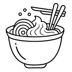 Ramen Coloring Pages – Food, Noodles, Japanese, Outline, Kids, Printable, Fun

