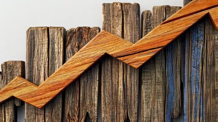 Wooden arrow graph showing increasing financial trend - Powered by Adobe